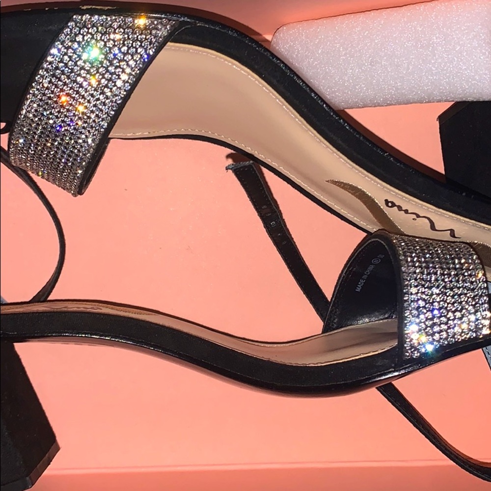 RHINESTONE BLACK GLAM HEELS